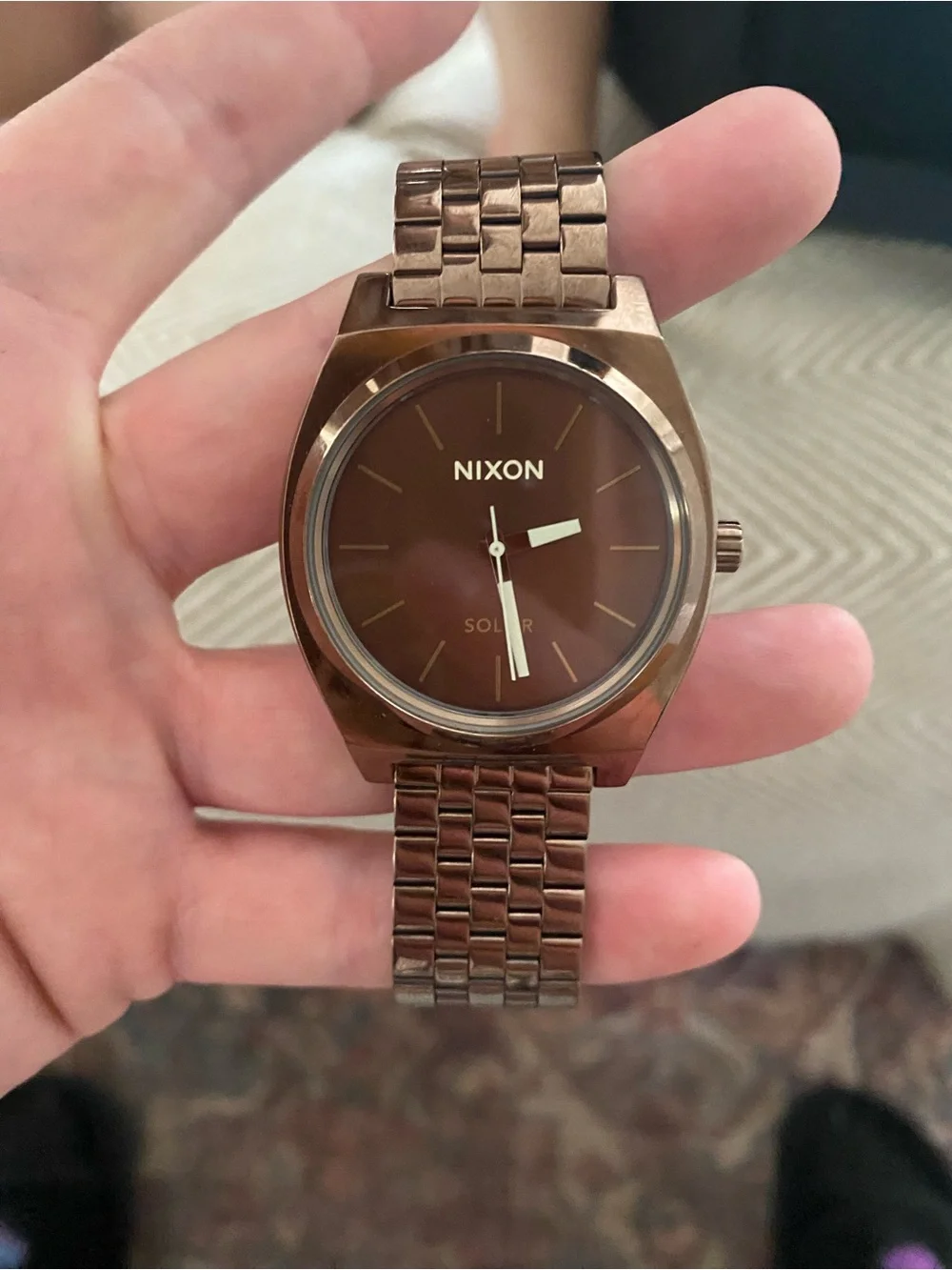 Nixon Chocolate Stainless Steel Solar Watch